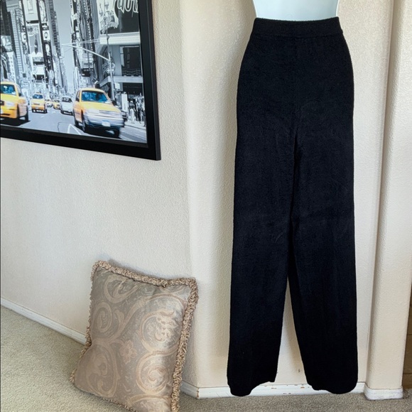 ENCORE by IDINA MENZEL Women's Plush Black Wide-Leg Pants, Elastic Waist. L - Picture 5 of 12